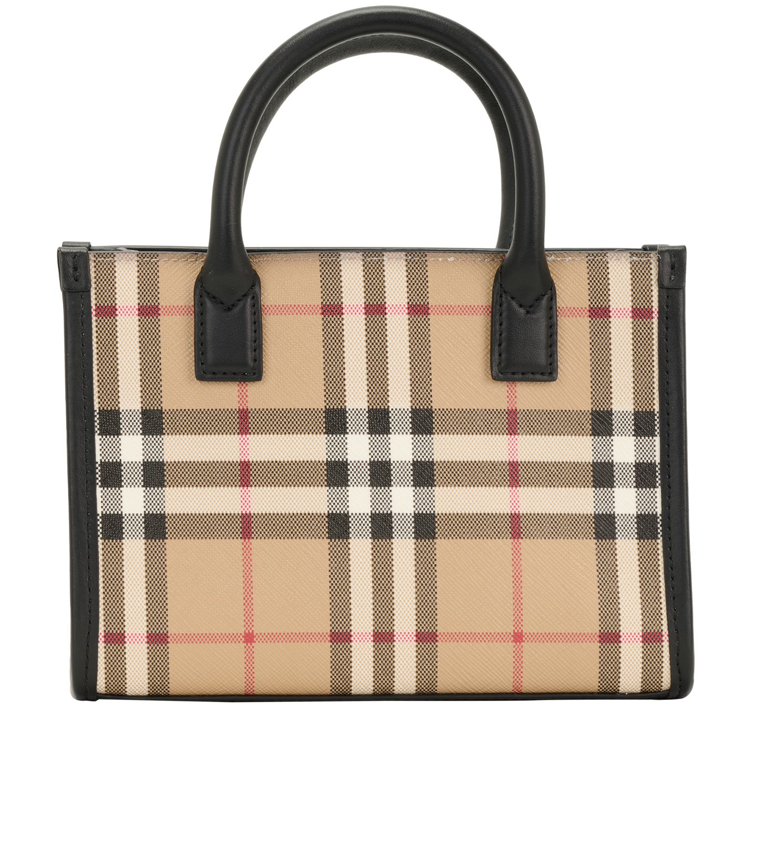 Mini Check Tote, &pound;550, Handbags, Beige, Canvas, Back view